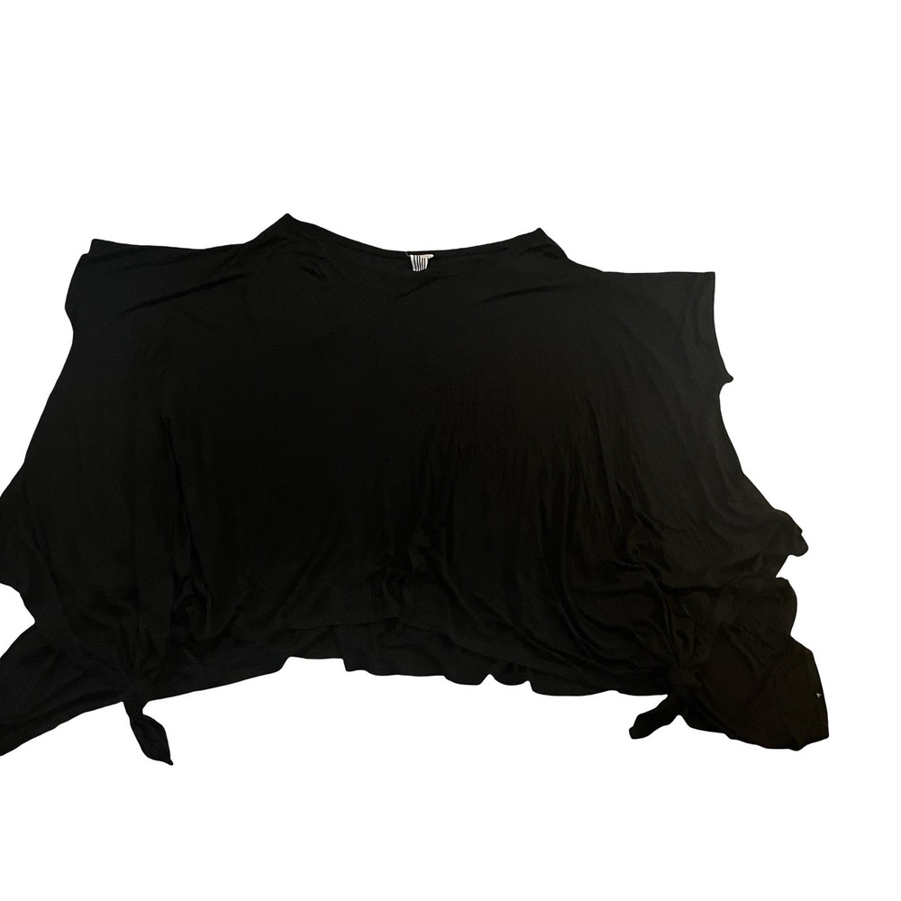 Free People Size M/L Black Batwing Crop Top‎ Capsule Basic Round Neck